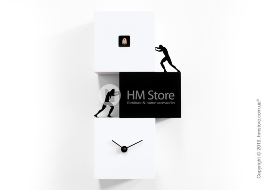 Часы настенные Progetti Strong Cucù 2 Wall Clock, White and Black