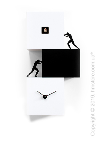 Часы настенные Progetti Strong Cucù 2 Wall Clock, White and Black