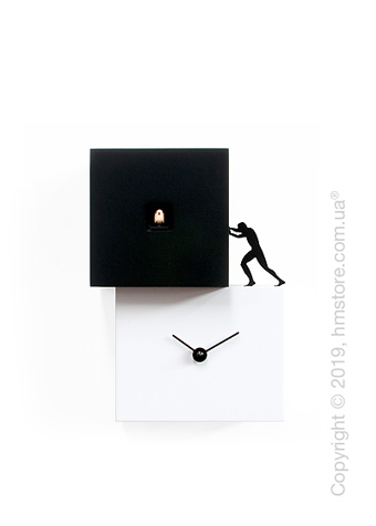 Часы настенные Progetti Strong Cucù 1 Wall Clock, White and Black