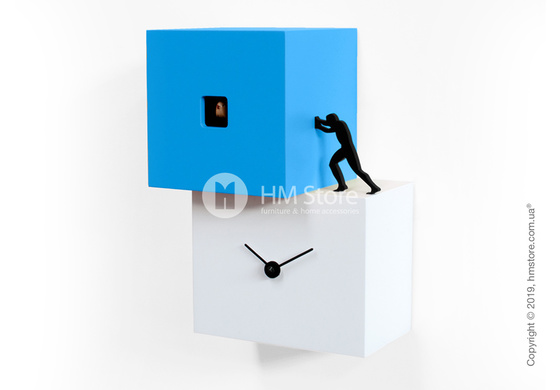Часы настенные Progetti Strong Cucù 1 Wall Clock, White and Blue