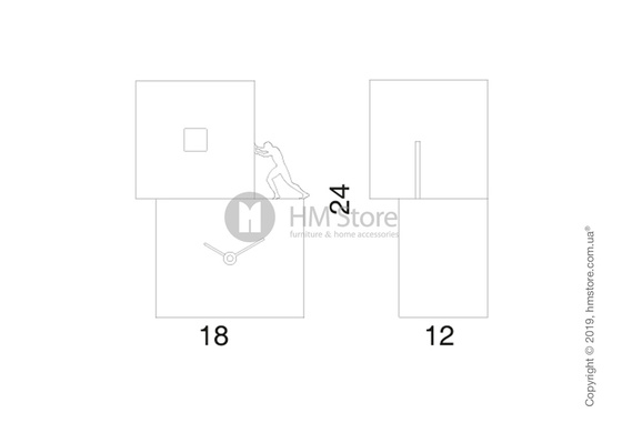 Часы настенные Progetti Strong Cucù 1 Wall Clock, White and Blue