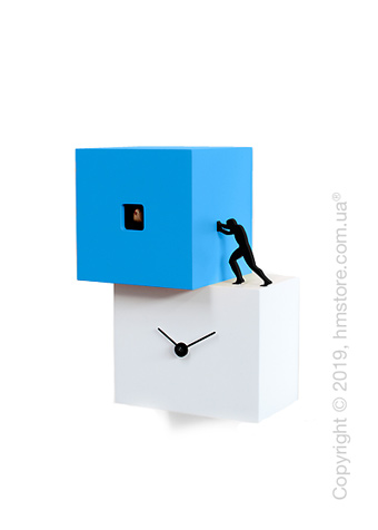 Часы настенные Progetti Strong Cucù 1 Wall Clock, White and Blue