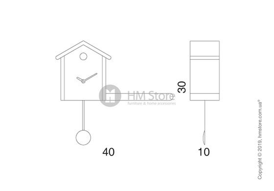 Часы настенные Progetti My House Wall Clock, Light and Black Wood