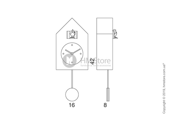 Часы настенные Progetti Freebird Punk Wall Clock, Red