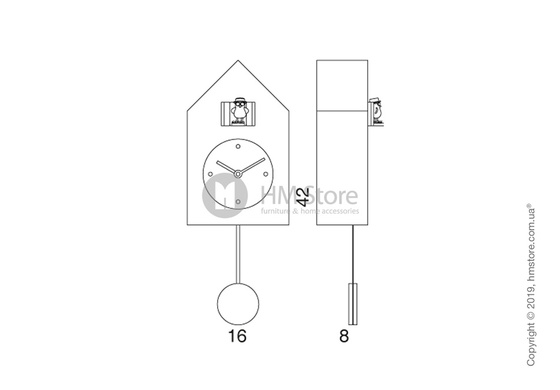 Часы настенные Progetti Freebird Badass Wall Clock, Red