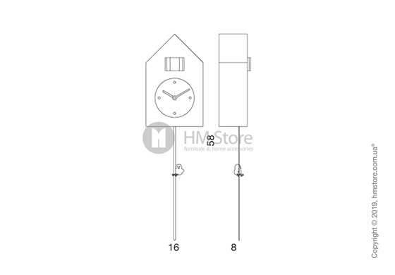 Часы настенные Progetti Freebird Tarzan Wall Clock, Light Blue