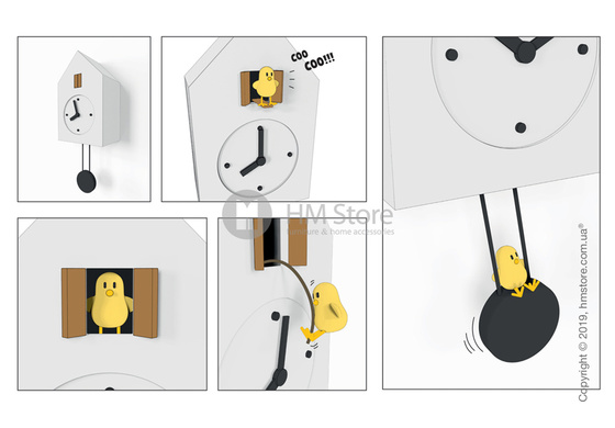 Часы настенные Progetti Freebird Wall Clock, White