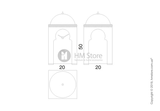 Часы настольные Progetti Sheikh Clock with Greek Fret, White