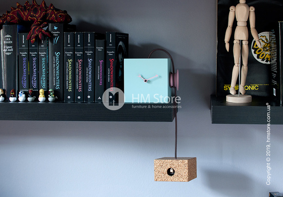 Часы Progetti Uhuhu Clock, Light Blue and Pink