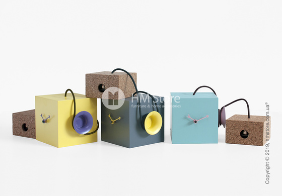 Часы Progetti Uhuhu Clock, Light Blue and Pink