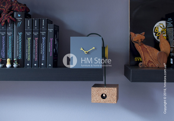 Часы Progetti Uhuhu Clock, Gray and Yellow