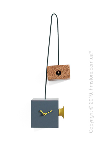 Часы Progetti Uhuhu Clock, Gray and Yellow