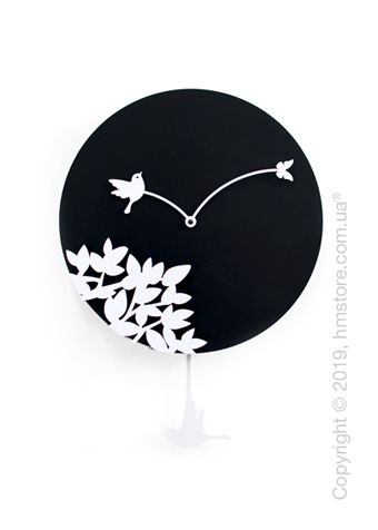 Часы настенные Progetti Little bird's story Wall Clock, Black and White