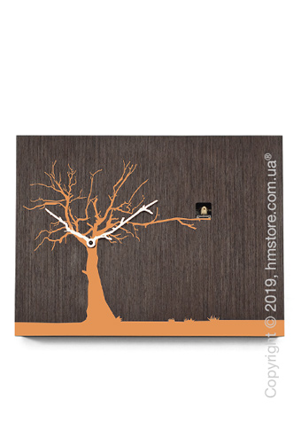 Часы настенные Progetti CùCùRùKù Wall Clock, Natural Wenge, Orange Tree