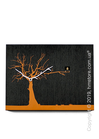 Часы настенные Progetti CùCùRùKù Wall Clock, Black Wenge, Orange Tree