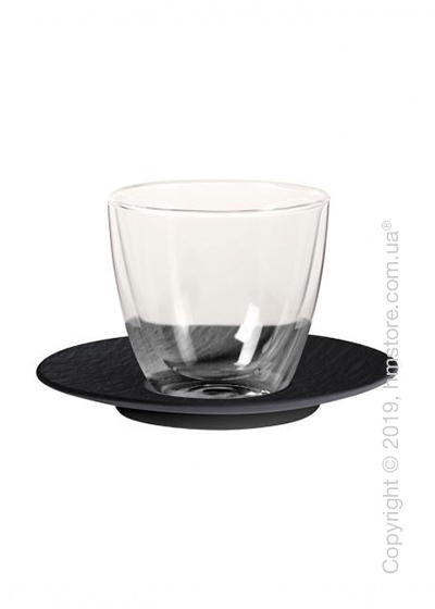 Стакан с блюдцем Villeroy & Boch коллекция Manufacture 420 мл, Black