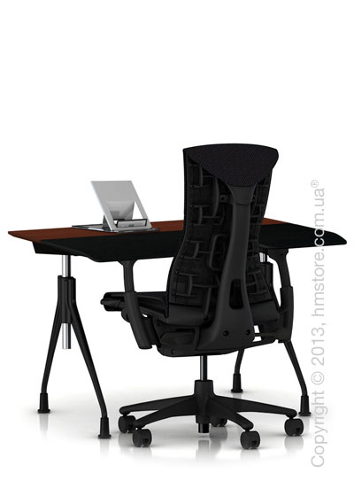 Комплект – стол Herman Miller Envelop Desk, кресло Embody Chair, держатель Lapjack