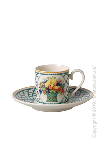 Чашка с блюдцем для эспрессо Villeroy & Boch коллекция Basket Garden, 70 мл