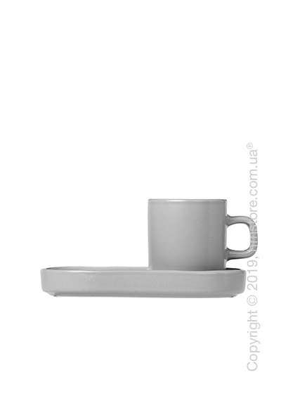 Чашка с блюдцем для эспрессо Blomus коллекция Mio 50 мл, Mirage grey