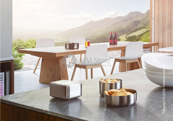 Емкость с крышкой для сливочного масла Blomus коллекция Basic S, Matt stainless steel