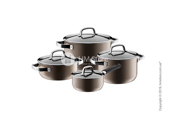 Набор кастрюль WMF коллекция Fusiontec Mineral, 4 предмета, Dark Brass
