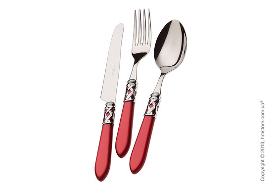 Набор столовых приборов Bugatti Aladdin коллекция Chromed Metal Ring на 6 персон, 24 предмета, Silky burgundy Набор столовых приборов Bugatti Aladdin коллекция Chromed Metal Ring на 6 персон, 24 предмета, Silky burgundy