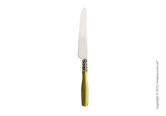 Набор столовых приборов Bugatti Arianna коллекция Chromed Metal Ring на 6 персон, 24 предмета, Silky green