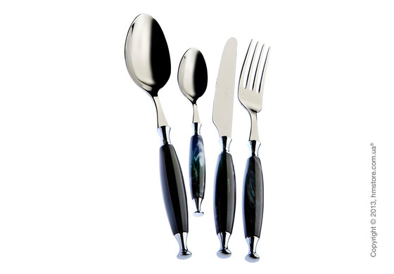 Набор столовых приборов Bugatti Country на 6 персон, 24 предмета, Black