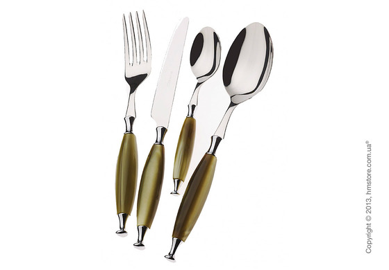 Набор столовых приборов Bugatti Country на 6 персон, 24 предмета, Green