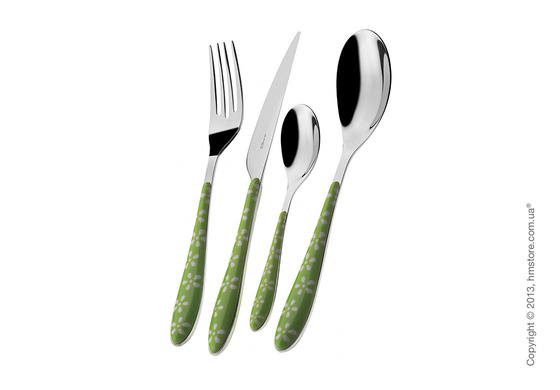 Набор столовых приборов Bugatti Daisy на 6 персон, 24 предмета, Green