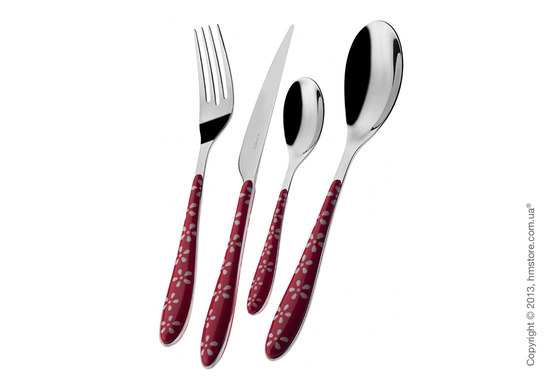 Набор столовых приборов Bugatti Daisy на 6 персон, 24 предмета, Fuchsia