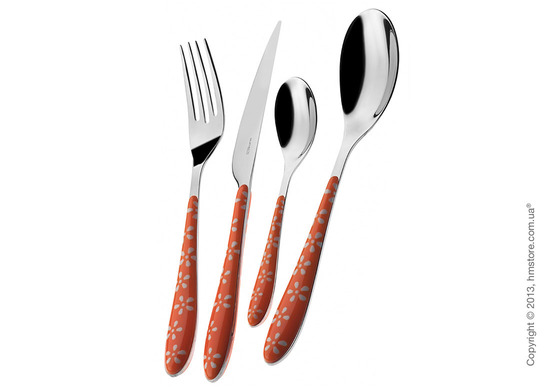 Набор столовых приборов Bugatti Daisy на 6 персон, 24 предмета, Orange