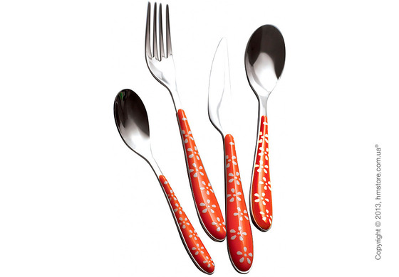 Набор столовых приборов Bugatti Daisy на 6 персон, 24 предмета, Orange