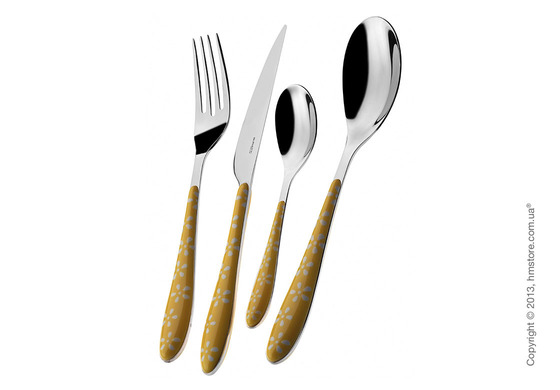 Набор столовых приборов Bugatti Daisy на 6 персон, 24 предмета, Yellow