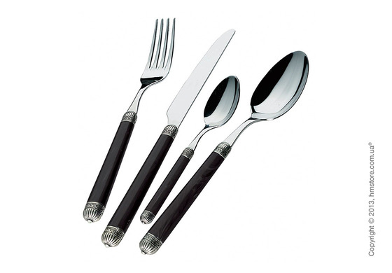 Набор столовых приборов Bugatti Dorico на 6 персон, 24 предмета, Black