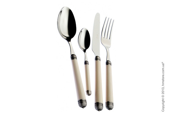 Набор столовых приборов Bugatti Dorico на 6 персон, 24 предмета, Ivory