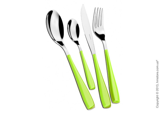 Набор столовых приборов Bugatti Essenza на 6 персон, 24 предмета, Green