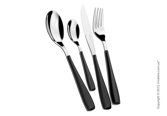 Набор столовых приборов Bugatti Essenza на 6 персон, 24 предмета, Black