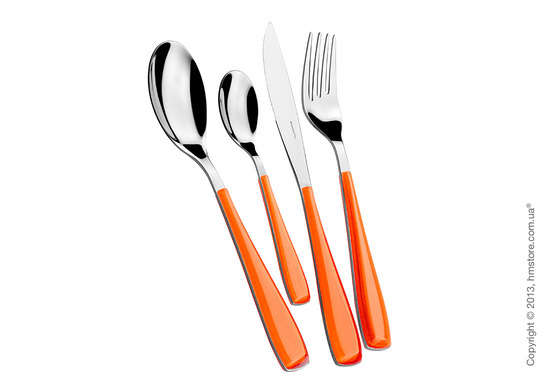Набор столовых приборов Bugatti Essenza на 6 персон, 24 предмета, Orange