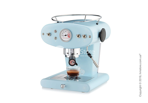 Кофемашина illy X1 Ground Edelstahl Kaffeemaschine, Light Blue