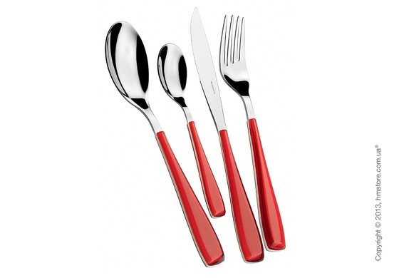 Набор столовых приборов Bugatti Essenza на 6 персон, 24 предмета, Red