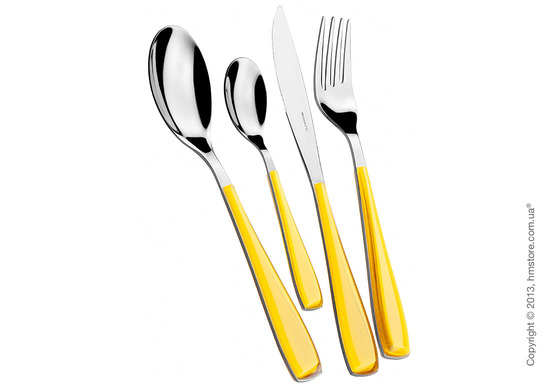 Набор столовых приборов Bugatti Essenza на 6 персон, 24 предмета, Yellow