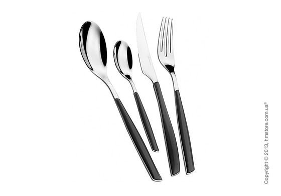 Набор столовых приборов Bugatti Glamour на 6 персон, 24 предмета, Black