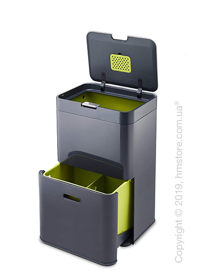 Универсальный контейнер для сортировки мусора Joseph Joseph Intelligent Waste Totem 48 л, Grey