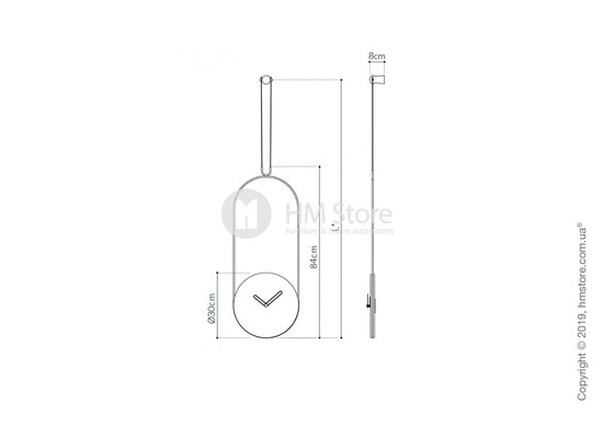 Часы настенные Nomon Colgante Wall Clock, Walnut