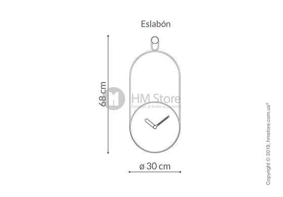 Часы настенные Nomon Eslabon Wall Clock, Emperador
