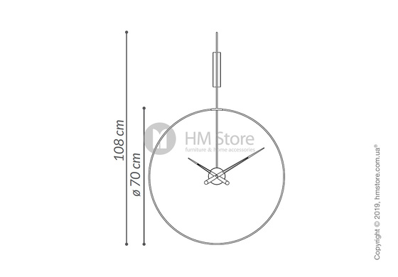 Часы настенные Nomon Daro Wall Clock, Polished brass and Walnut