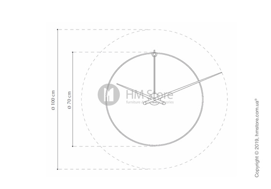 Часы настенные Nomon New Anda Wall Clock, Polished brass and Walnut  Часы настенные Nomon New Anda Wall Clock, Polished brass and Walnut