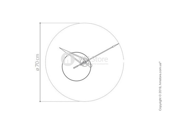 Часы настенные Nomon Cris G Wall Clock Walnut, Polished brass and Black