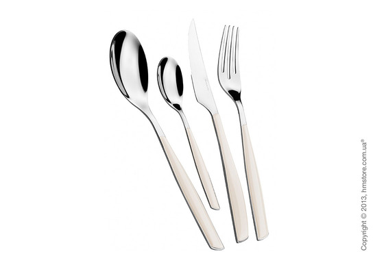 Набор столовых приборов Bugatti Glamour на 6 персон, 24 предмета, Ivory